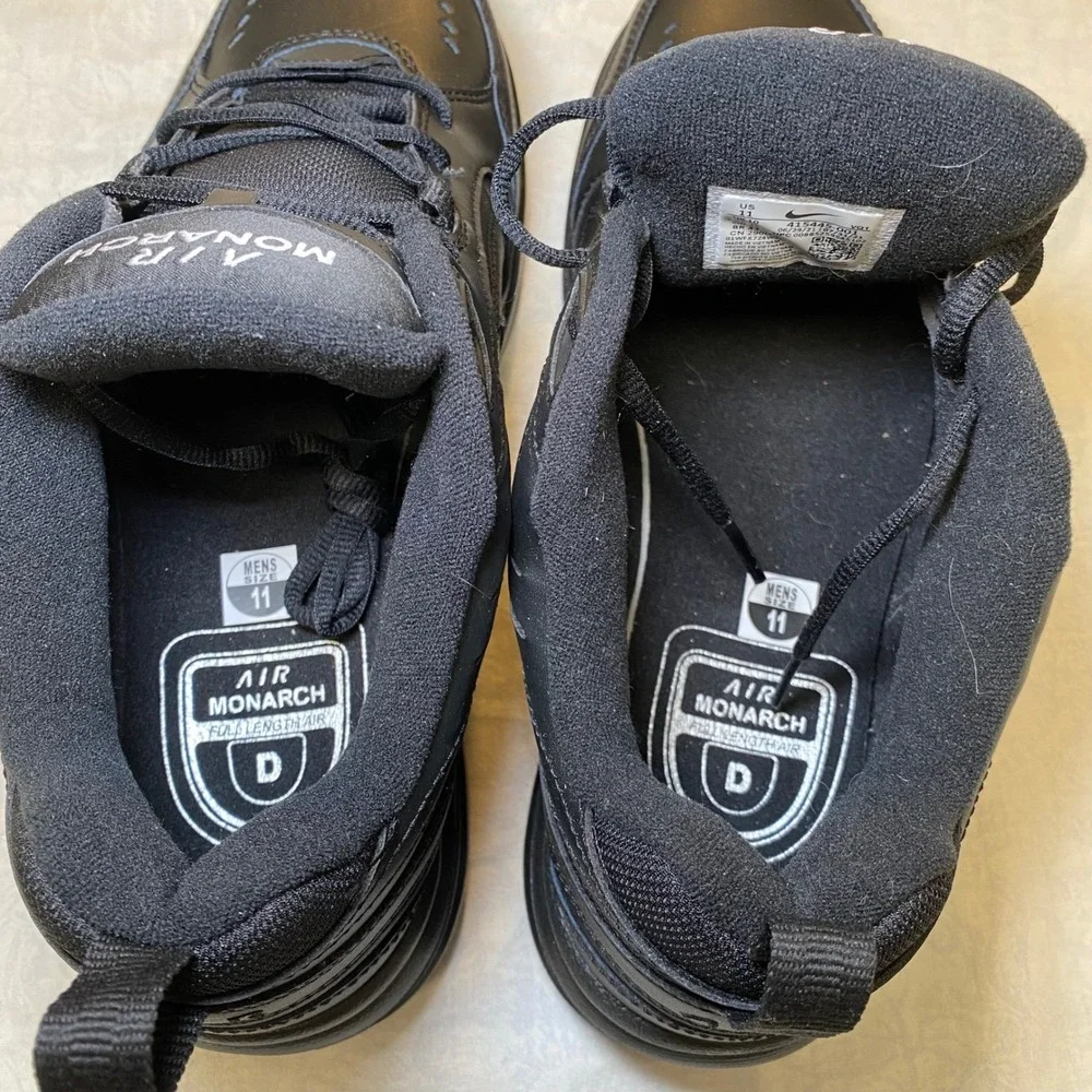 Nike Air Monarch IV Triple Black Men's Size 11 Training Walking Shoes 415445-001